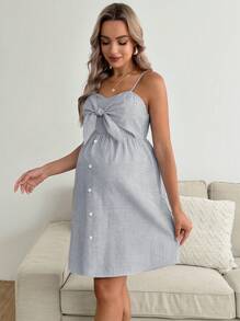 SHEIN Casual Nursing Sundress For Pregnant Women