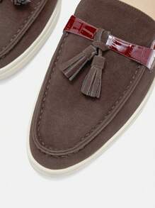 CUCCOO BIZCHIC Women Fringe Decorative Simple Flat Casual Slip-On Shoes, For Daily Wear Spring Shoes Spring Break Easter - Mocha Brown - View 7