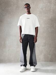 SUMWON Überschnittenes Crop T-Shirt mit Logo, Streetwear-Athletik, lässige Passform, Baumwollmischung, kurzärmlig, urbane Mode für Sommer und Frühling, Lässig-Wochenende