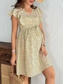 SHEIN Vestido casual de flores para vacaciones, de maternidad y lactancia