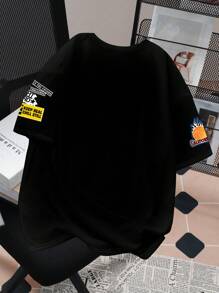 SHEIN EZwear 休闲简约篮球服，字母 K 印花图案短袖宽松 T 恤，适合女士夏季 - 彩色 - 查看 2