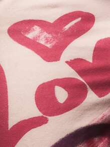 TypaGal 涂鸦印花斜罗纹棉质直筒裤，夏日时尚