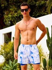 Surfspeed Men's Fashion Beach Shorts, Suitable For Summer, Hawaiian - Blue and White - View 5