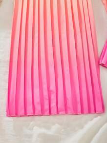 European Style Young Girl Wedding Diary Ombre Spaghetti Strap Pleated Jumpsuit, Spring/Summer - Multicolor - View 5