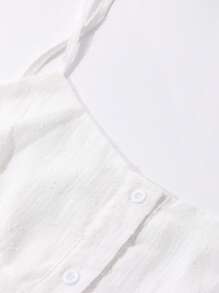 DAZY 女士纹理面料长款白色吊带背心，春夏