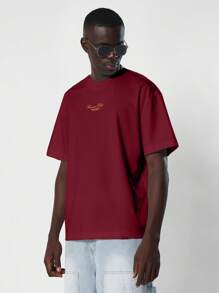 SUMWON Club New York Upscale International Premium Oversize T-Shirt Club Wear High End Fall Spring Collection - Red - View 3