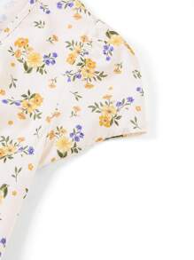 Ellevyn Vestido de verano casual con estampado floral de margaritas para mujeres