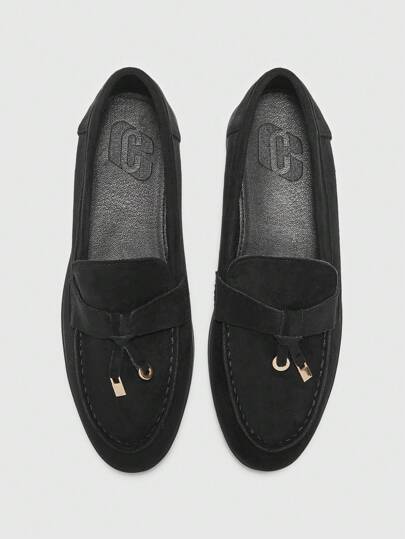 CUCCOO BIZCHIC Women's Fashion Black Comfortable Flat Loafer Shoes For Christmas Spring Shoes