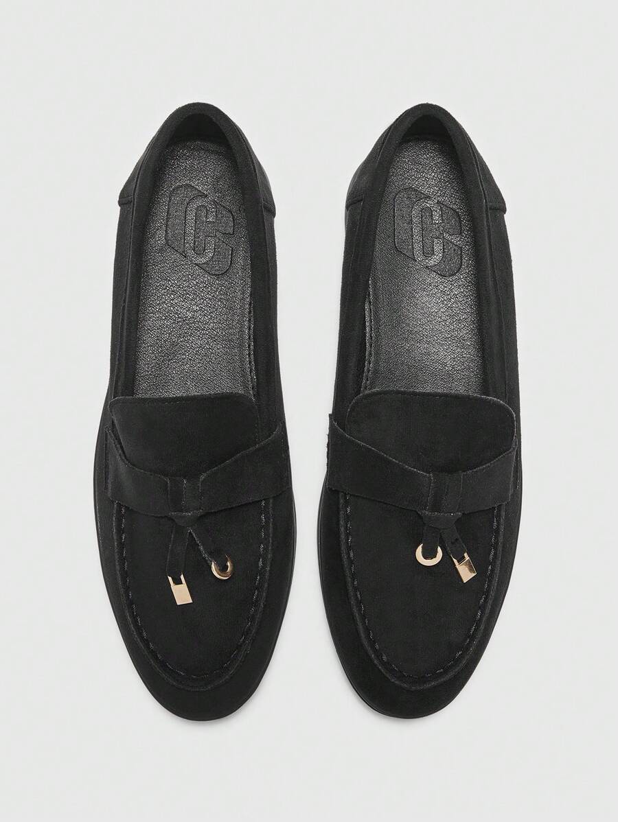 CUCCOO BIZCHIC 女士时尚黑色舒适平底乐福鞋 - 黑色 - 查看 1