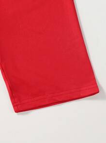 SHEIN Explorewe 2pcs/Set Tween Girl' Summer Casual Sports Tee And Printed Design Set - Red - View 7