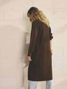 Aralina 女式纯色V领前扣长袖长开衫