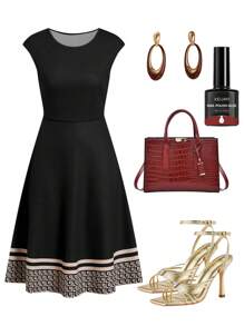 Ellevyn Vestidos cortos para mujer, conjunto para graduación - Negro - Ver 3
