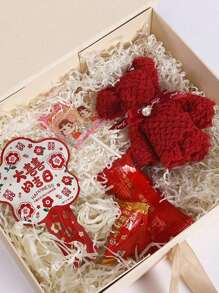 SHEIN 1pc Ribbon Gift Box With Bow Folding Box Style Cosmetic Gift Box For Birthday Presents And Holiday Gifts Valentine's Day Mother's Day Graduation