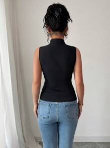 Elenzga Women Casual 3D Rose Mesh Patchwork Blouse (Random Floral Print), Summer - Black - View 2