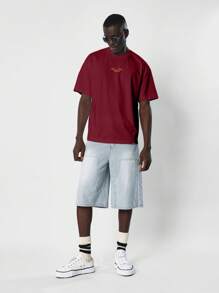 SUMWON Club New York Upscale International Premium Oversize T-Shirt Club Wear High End Fall Spring Collection - Red - View 5