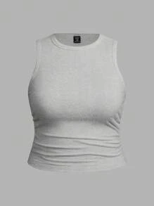 SHEIN EZwear 3pcs Set Women Casual Solid Black And Leopard Print Top Tank Tops, Suitable For Summer Back To School - Multicolor - View 3