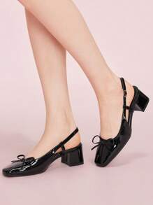 CUCCOO DOLLMOD 女士时尚经典后绑带黑色平底鞋 - 黑色 - 查看 5