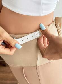 SHEIN Pantalones casuales de maternidad de unicolor, adecuados para el verano - Caqui - Ver 7