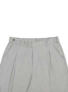 Manfinity Homme Men's Solid Color Casual Pants, Fashionable For Summer - Light Grey - View 3