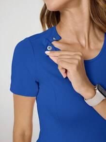 TaskEZ Scrub Sets,Women's Fashion Casual Sports Scrub Tops, Business Women Clothing, Women's Summer Tops Multi-Occasion Wear Versatility, Women's Summer Beach Shirts,Workout Clothes Women Scrub Sets For Women Women S Scrubs Scrub Set Nurse Scrub Sets Women - Blue - View 5