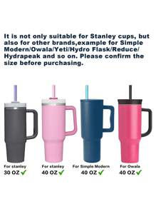Replacement Straw, Compatible With Stanley 40 Oz 30 Oz Cup Tumbler, 1/6 Packs Reusable Straw With Cleaning Brush, Reusable Straws For Cup Replacement, Clear Hard Drinking Straws For, 10mm Large Wide Water Bottle Straw For Cup Accessories