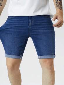 Manfinity Homme 夏季男士休闲修身牛仔短裤