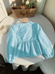 Comfortcana Top fruncido con tirantes de moño y rayas, color verde menta, para verano - verde menta - Ver 2