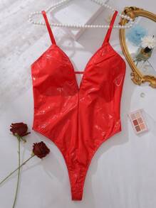 Women's Goth Sexy Lingerie Bodysuit, Rave, Going Out - Red - View 6