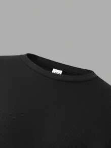 SHEIN Explorewe 青少年女孩夏季圆领短袖 PU 连衣裙，适合派对、通勤、休闲度假、优雅、婚礼、婚礼嘉宾