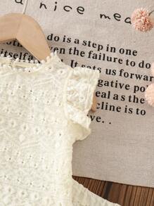 SHEIN Vintaside Kids 2pcs/Set Baby Girls 0-3Y Sweet Casual Outdoor Cap Sleeve T-Shirt + Shorts, Spring/Summer