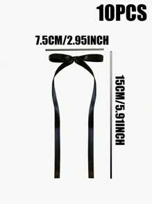 SHEIN 10/20 件黑色蝴蝶结蛋糕装饰，简约风格蝴蝶结家居装饰配件，适用于家居装饰、婚礼、派对、烛光晚餐、蛋糕甜点烘焙装饰 - 黑色 - 查看 2