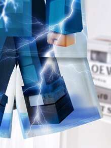 SHEIN 2 件儿童/青少年男孩休闲简约短袖圆领服装套装，适合夏季