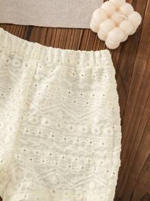 SHEIN Vintaside Kids 2pcs/Set Baby Girls 0-3Y Sweet Casual Outdoor Cap Sleeve T-Shirt + Shorts, Spring/Summer