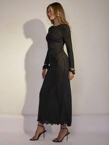 COSMINA Damen langes Kleid mit loser Spitzenverzierung, elegant für Urlaub, Frühling/Sommer