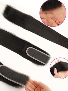 TrueHD 2x6 True HD Lace Closure Only 6 Inches Deep Parting Straight Hair Kim K Invisible HD Lace Closure Brazilian Remy Hand Tied Silky Straight Human Hair - SNatural - View 3