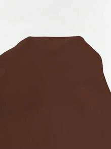 EMERY ROSE Women's Solid V-Neck Batwing Sleeve Loose Casual Fall Blouse Top - Brown - View 8