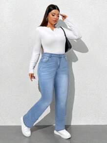 SHEIN ICON Quần Jeans Skinny Co Giãn Có Túi Cỡ Lớn Cho Nữ, Đa Năng - Rửa nhẹ - Xem 4