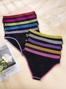 SHEIN 女士日常休闲舒适罗纹内裤 - 彩色 - 查看 2