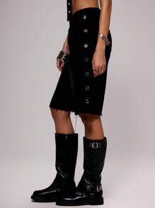 MUSERA Longline Denim Jorts Shorts Spring, Summer, Holiday, Festival, Rave, Grunge, Cool Girl, Y2K Concert Streetwear Back To School
