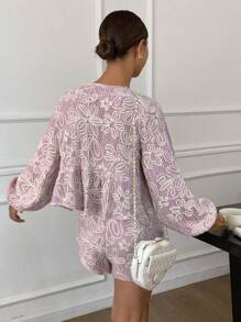 Serisse Conjunto de dos piezas para mujer para uso diario - Rosa - Ver 2