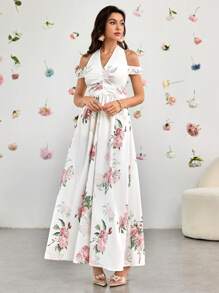 Modelyn 浪漫别致的小众设计年轻女士长裙，夏季 - 白色 - 查看 3