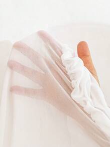 Swim Basics Women's Chiffon Waistline Ruffle Cover Up For Summer Beach Vacation - White - View 4