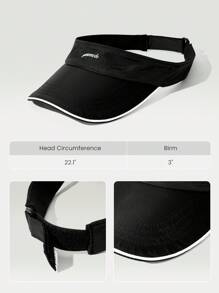 GLOWMODE No Bad Days Sweat-Wicking Quick-Dry Adustable Logo Visor Gym Running Jogging Training Daily Casual Wear - Black - View 6