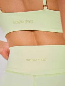 Musera Sport Áo bra thể thao cổ chữ V xoắn phía trước, thích hợp cho Padel, Tennis, Pickleball, tập gym và thể dục. - Màu xanh Bạc hà - Xem 6