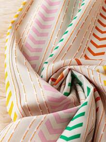 Breezaya 女士条纹系腰阔腿宽松休闲裤 - 彩色 - 查看 3