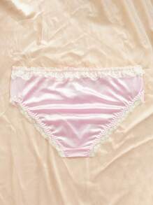 Quần lót tam giác cotton co giãn nhiều màu ren satin ngọt ngào cỡ lớn - Hồng - Xem 2