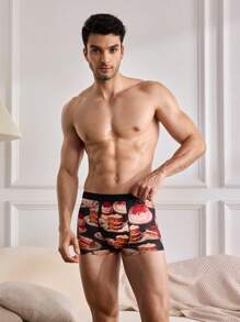 Men's Printed Cake & Sweets Pattern Boxer Shorts - Multicolor - View 5