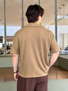 SHEIN Teen Boys Casual Short Sleeve Polo T-Shirt, Sports & Street Punk Rock School Style For Daily Wear,Party, Music Festival, Suitable For Spring/Summer