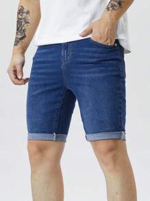 Manfinity Homme 夏季男士休闲修身牛仔短裤