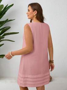 EMERY ROSE 女士加大码夏季休闲宽松纯色无袖连衣裙，适合日常度假